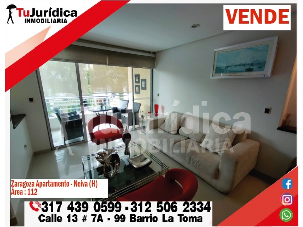 SE VENDE HERMOSO APARTAMENTO CONDOMINIO ZARAGOZA EN NEIVA (HUILA-COL)