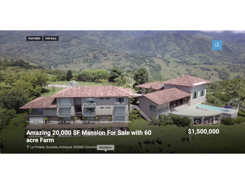 Amazing 20,000 SF Mansion For Sale with 60 acre Farm