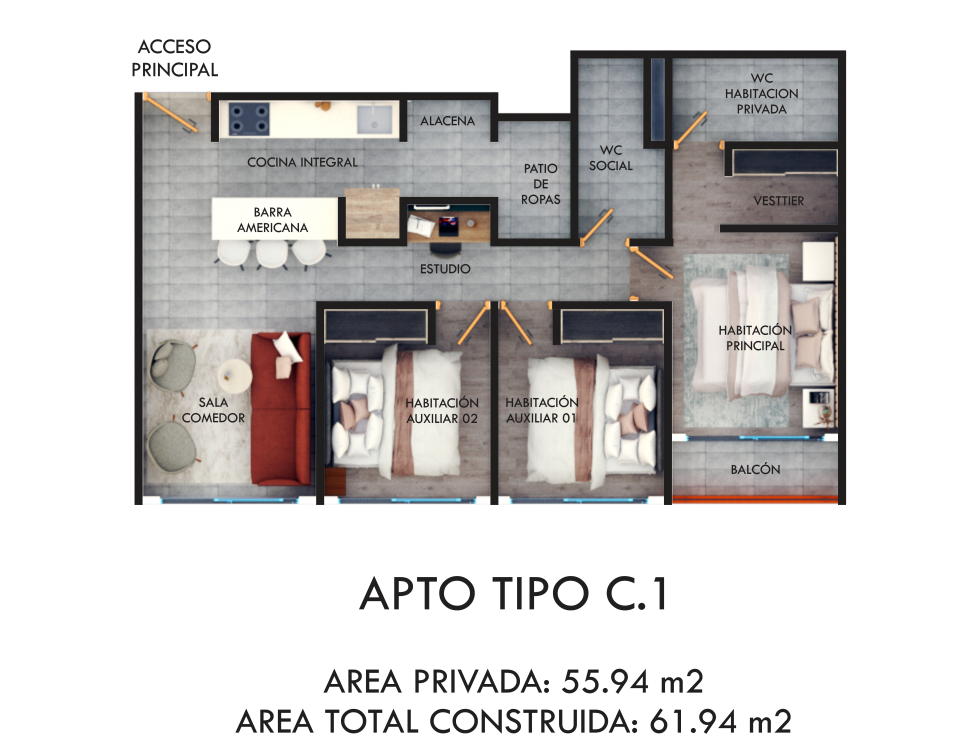 Apartamentos de 3 alcobas en Mavile