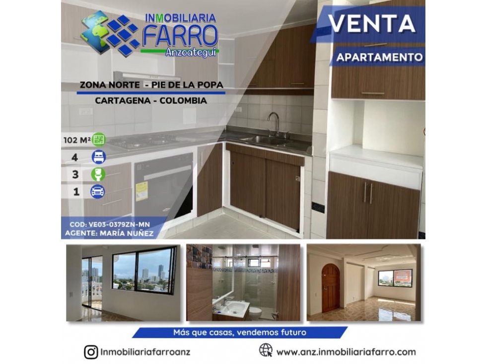 EN VENTA APARTAMENTO ZONA NORTE CARTAGENA VE03-0379ZN-MN